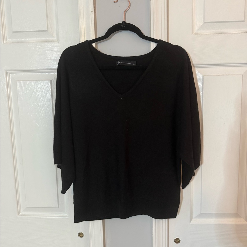 New York & Company Classic Black V-Neck Sweater